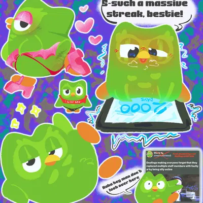 duo (duolingo) (draw me like one of your french girls, duolingo) created by salamikii