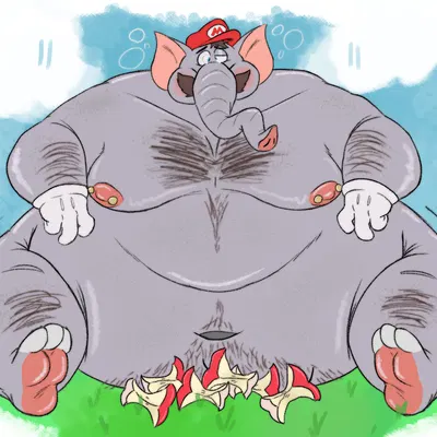 elephant mario, mario (mario bros, nintendo) created by gnarlybastard