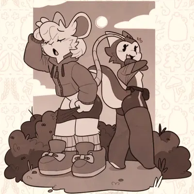 evelyn (whygena), reggie (whygena) created by puppeypawbs