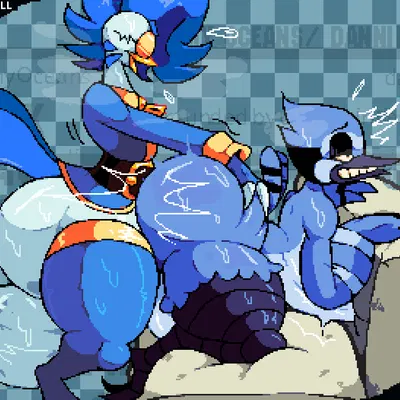 fan character, mordecai (regular show) (cartoon network, regular show) created by thedicock