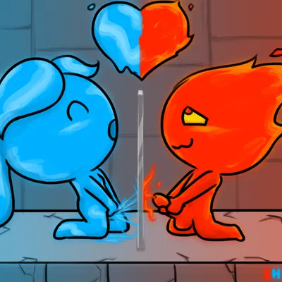 fireboy (fireboy and watergirl), watergirl (fireboy and watergirl) (fireboy and watergirl) created by kingheron