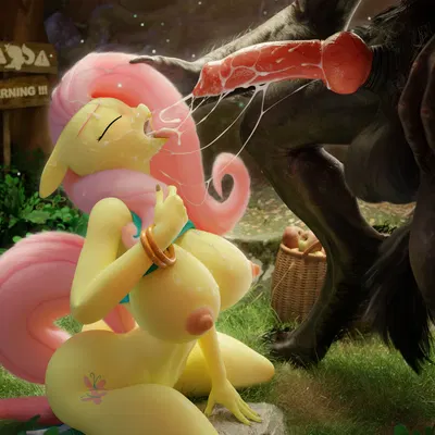 fluttershy (mlp) (friendship is magic, hasbro) created by hooves-art