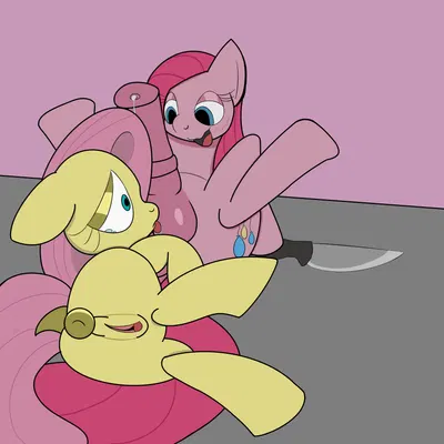 fluttershy (mlp), pinkamena (mlp), pinkie pie (mlp) (friendship is magic, hasbro) created by indisposedfigure