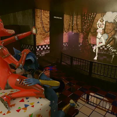 foxy (fnaf), krystal (star fox), mangle (fnaf) (apple inc., five nights at freddy's) created by mikabb