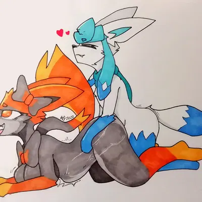 geopold (freeziepop), kyra (freeziepop) (nintendo, pokemon) created by alxdraws