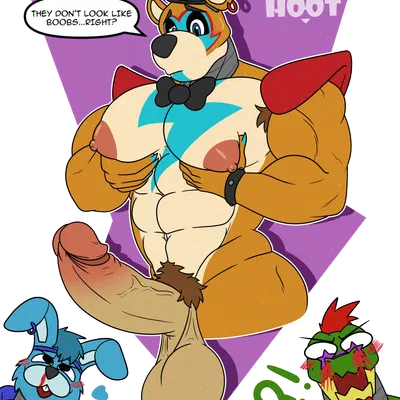 glamrock bonnie (fnaf), glamrock freddy, montgomery gator (five nights at freddy's, five nights at freddy's: security breach) created by dg254