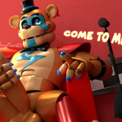 glamrock freddy (five nights at freddy's, five nights at freddy's: security breach) created by jizzyfox