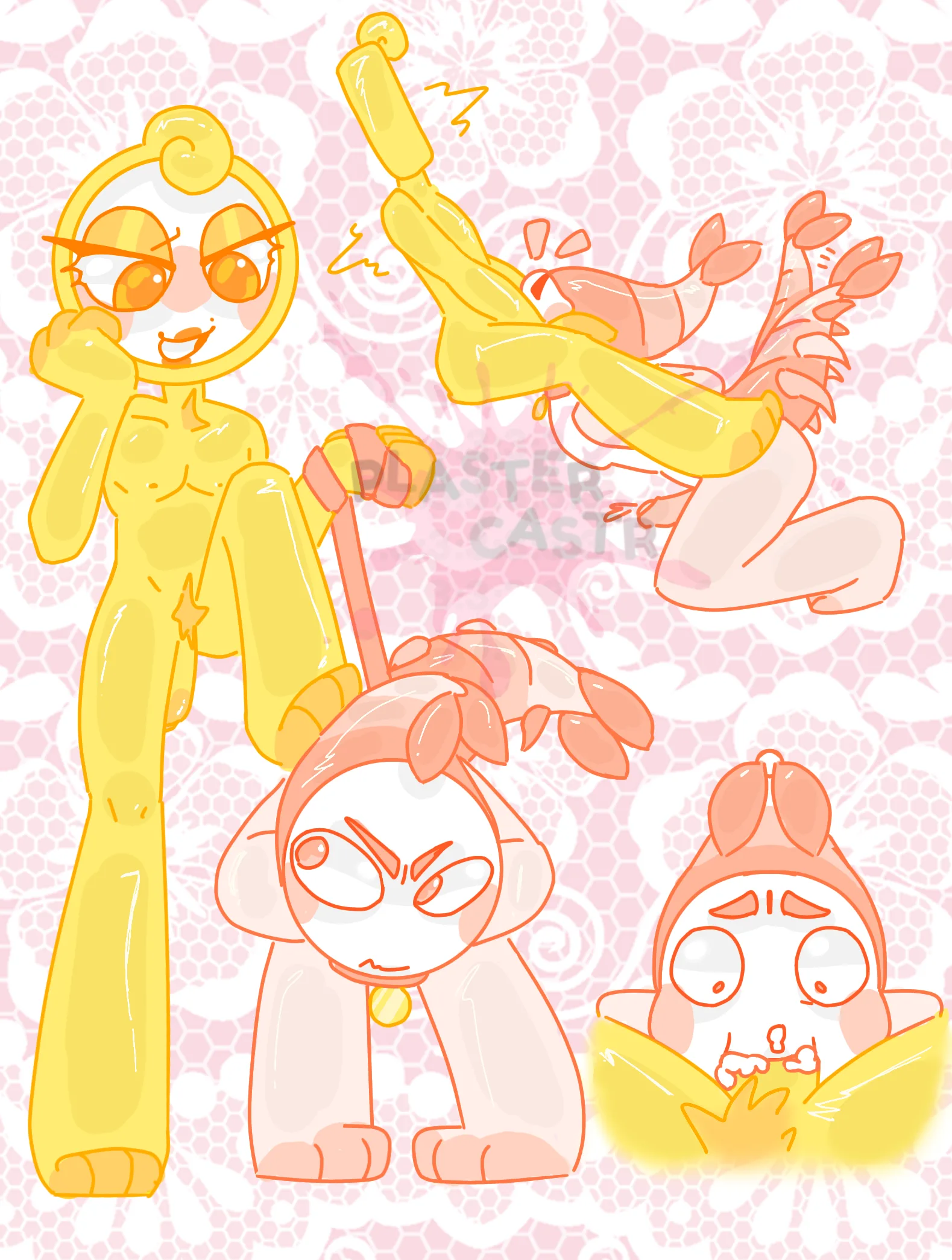 glisten (dandy's world), shrimpo (dandy's world) (blushcrunch studio, dandy's world) created by plastercasted