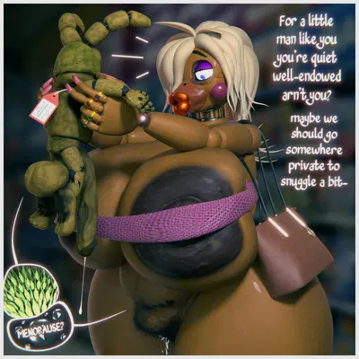 granny toy chica, plushtrap (fnaf), toy chica (fnaf) (five nights at freddy's, five nights at freddy's 2) created by rckke