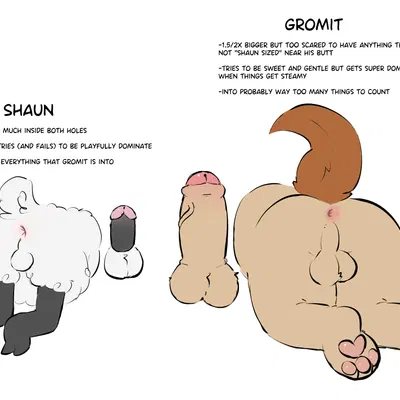 gromit (wallace and gromit), shaun the sheep (character) (aardman animations, shaun the sheep) created by freakpaws