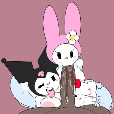 hello kitty (character), kuromi, my melody (hello kitty (series), onegai my melody) created by savagensfw