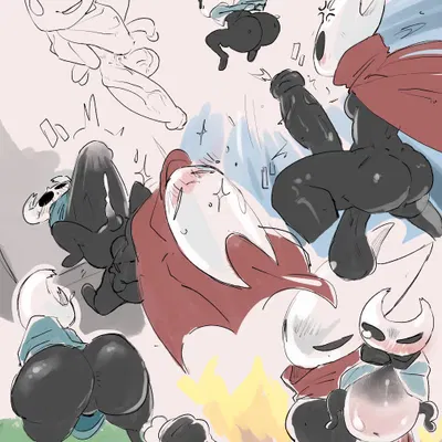 hornet (hollow knight), the knight (hollow knight) (hollow knight (franchise), team cherry) created by rabur3su