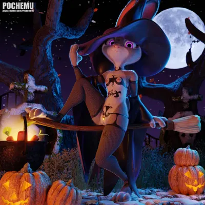 judy hopps (disney, halloween) created by pochemu