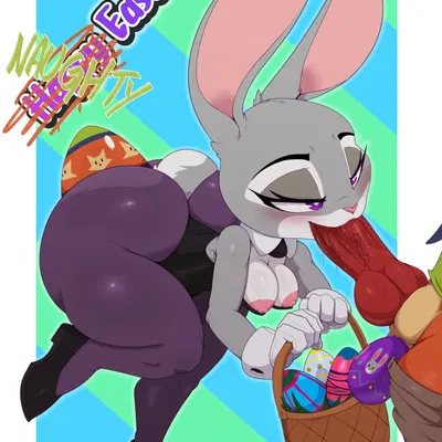 judy hopps, nick wilde (disney, easter) created by bigdon1992