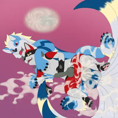 justin the lycanrio, kody the arcantales (nintendo, pokemon) created by jm-luxro