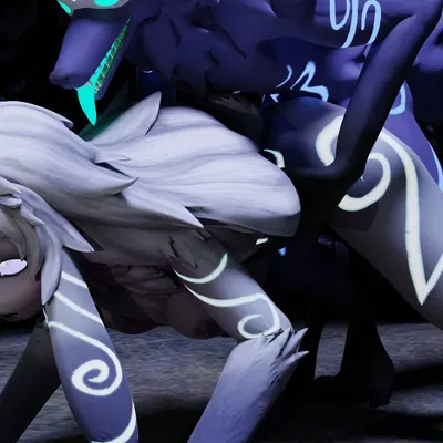 kindred (lol), lamb (lol), wolf (lol) (league of legends, riot games)