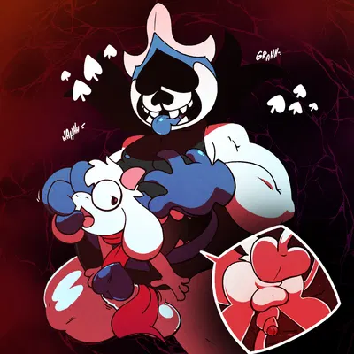 king spade, ralsei (deltarune, undertale (series)) created by argon vile