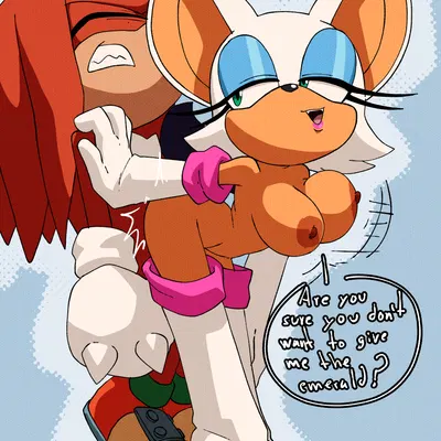 knuckles the echidna, rouge the bat (sega, sonic the hedgehog (series)) created by inker comics