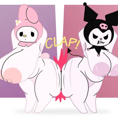 kuromi, my melody (hello kitty (series), onegai my melody) created by killrabs