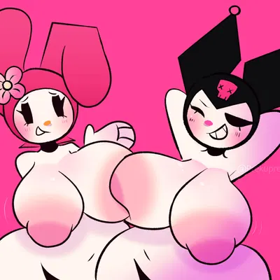 kuromi, my melody (onegai my melody, sanrio) created by prekupre