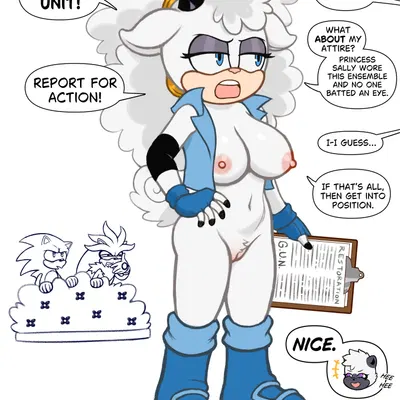 lanolin the sheep (sonic), sally acorn, silver the hedgehog (archie comics, idw publishing) created by misfitrogue