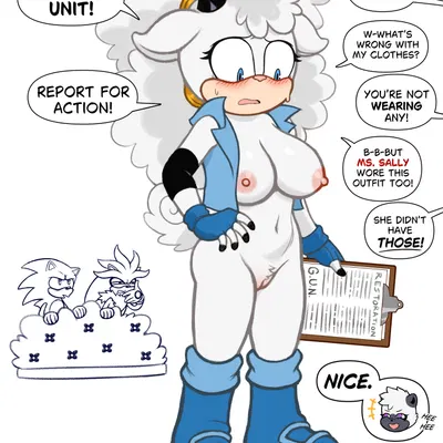 lanolin the sheep (sonic), sally acorn, silver the hedgehog (archie comics, idw publishing) created by misfitrogue
