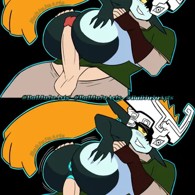 link, midna (nintendo, the legend of zelda) created by badjujuarts