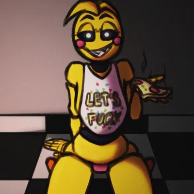 lovetaste chica, toy chica (fnaf) (five nights at freddy's, five nights at freddy's 2) created by vider