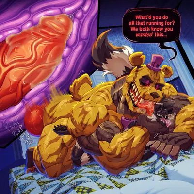 lykus, nightmare fredbear (fnaf) (five nights at freddy's, five nights at freddy's 4) created by kiddie jukes