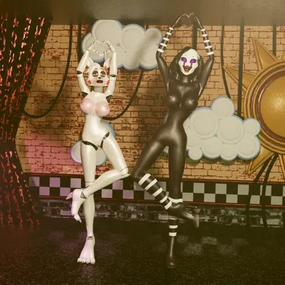 mangle (fnaf), marionette (disembowell), marionette (fnaf) (five nights at freddy's, five nights at freddy's 2) created by mikabb