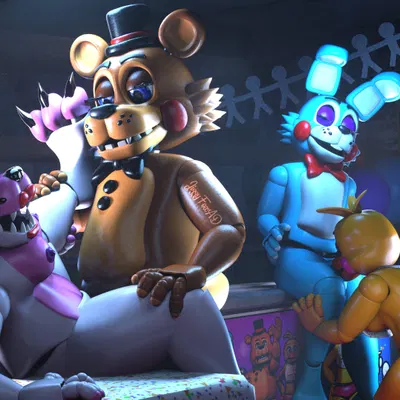 mangle (fnaf), toy bonnie (fnaf), toy chica (fnaf) (five nights at freddy's, five nights at freddy's 2) created by jizzyfox