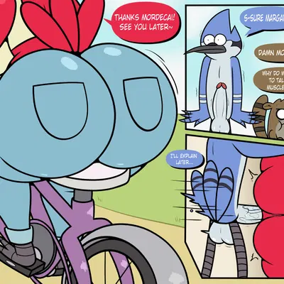 margaret smith (regular show), mordecai (regular show), rigby (regular show) (cartoon network, regular show) created by luanctoons