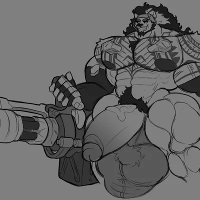 mauga (overwatch) (blizzard entertainment, overwatch) created by angrupan