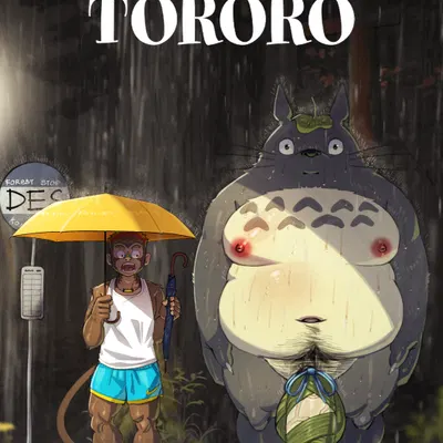 monkin (desfrog), totoro (ghibli, my neighbor totoro) created by desfrog