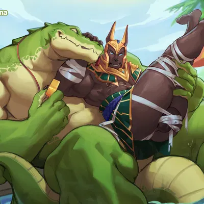 nasus (lol), renekton (league of legends, patreon) created by kawaakumma