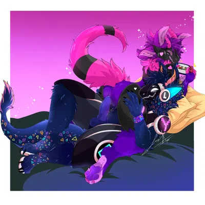 nebby the protogen created by lineart aru