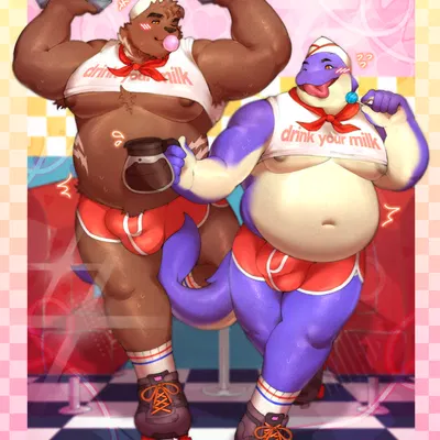 newt the humpback whale, oso the grolar bear created by imaboii666