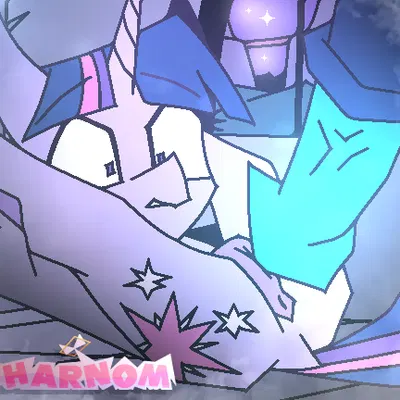 nightmare moon (mlp), twilight sparkle (mlp) (friendship is magic, hasbro) created by sharnom