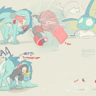 nintendo, pokemon created by quizzical (artist)