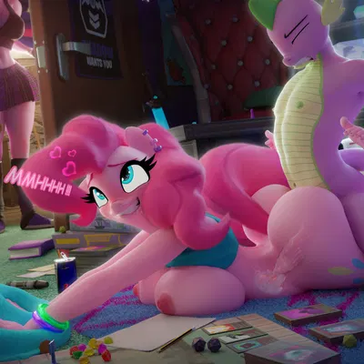 pinkie pie (mlp), spike (mlp), twilight sparkle (mlp) (friendship is magic, hasbro) created by hooves-art