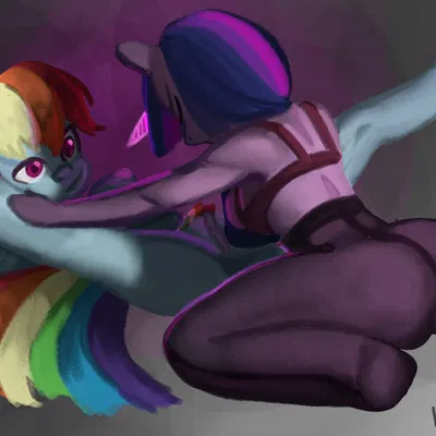 rainbow dash (mlp), twilight sparkle (mlp) (friendship is magic, hasbro) created by korsia