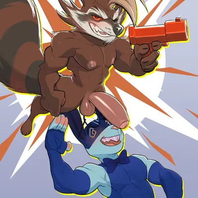 rocket raccoon (guardians of the galaxy, marvel) created by michwolfestein