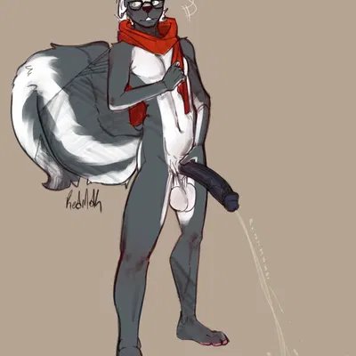 skunk in scarf created by redmok