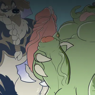 tahm kench (lol), volibear (league of legends, riot games) created by bunzillaking