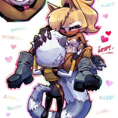 tangle the lemur, whisper the wolf (idw publishing, sega) created by phenecly