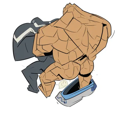 the thing (marvel), venom (marvel) (marvel) created by galanartworks