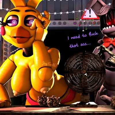 toy chica (fnaf), withered bonnie (fnaf) (five nights at freddy's, five nights at freddy's 2) created by jizzyfox