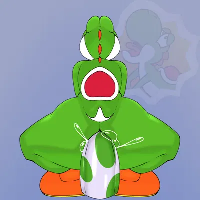 yoshi (character) (mario bros, nintendo) created by woopyy