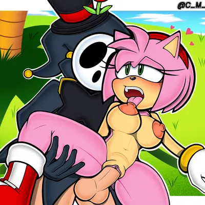 amy rose, anti groove (mario bros, nintendo) created by c m g nsfw