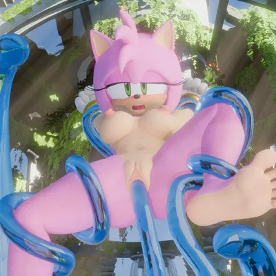 amy rose, chaos (sonic) (sega, sonic adventure) created by twintails3d